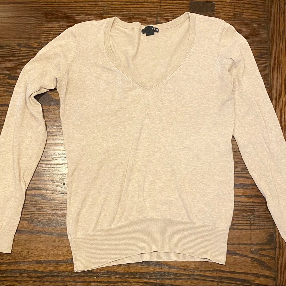 2 for $10 or 3 for $12 H&M- Women's V-Neck Sweater - Cream